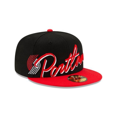 Sapca New Era Portland Trail Blazers NBA Cursive 59FIFTY Fitted - Negrii